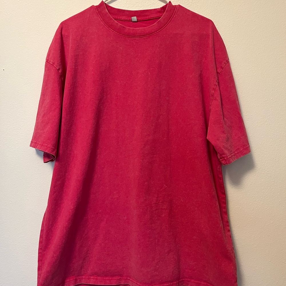 Unbranded Oversized Unisex Cotton T-Shirt Pink